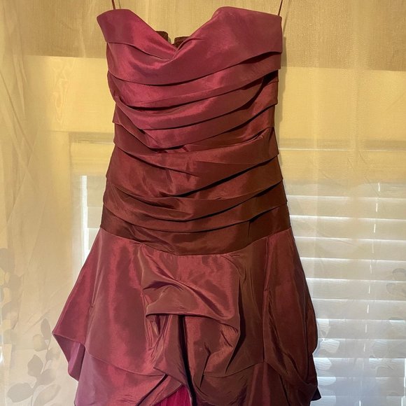 Kevan Jon Pink and Purple ombre corset hitch strapless dress, size L - Picture 1 of 6